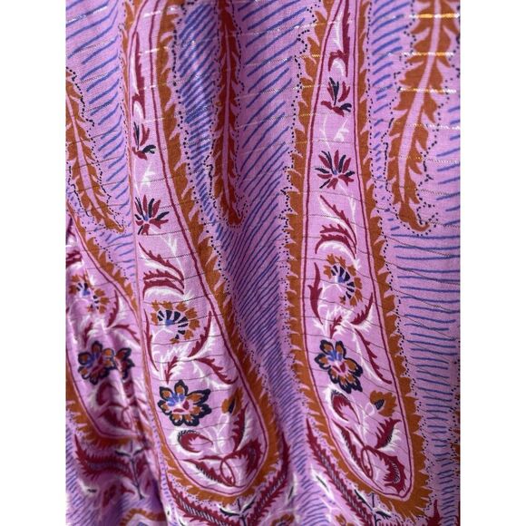 J. Crew Point Sur Size 14 Jumpsuit Romper Wide Leg Crop Pink Paisley Cotton - Picture 9 of 16